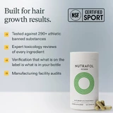 Nutrafol bottle with NSF Certified for Sport and testing list