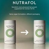 Nutrafol Women old and new bottles with packaging update text