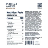 Perfect Amino Brownie Bar Nutrition Facts almonds chocolate panel