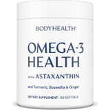 BodyHealth Omega-3 Health with astaxanthin, turmeric, boswellia and ginger 60 softgel jar