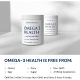 Two Omega-3 Health jars, free from gluten, dairy, egg, sugar and artificial sweeteners