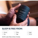 Hand pouring Sleep capsule, free from gluten soy dairy egg graphic
