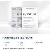 H2 Infuse free from gluten dairy egg soy Non-GMO vegan graphic