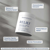 Relief bottle nature herbs concentrated extracts callouts graphic