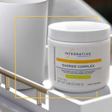 Barrier Complex tub angled on light surface lifestyle product shot