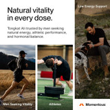 Tongkat Ali vitality collage hiker athlete low energy lifestyle graphic