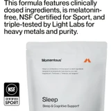 Momentous Sleep pouch, NSF Sport Light Labs triple-tested graphic