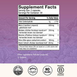 Peri Meno Supplement Facts maca maitake mesima vitex panel