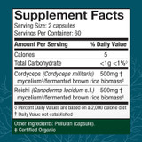 CordyChi 120 capsules Supplement Facts cordyceps reishi panel