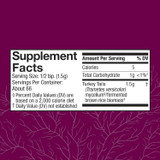 Turkey Tail Powder 100 g Supplement Facts mycelium 1.5 g panel