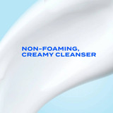 Cream swirl with non-foaming, creamy cleanser text