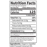 Coconut Oil 29 oz Nutrition Facts fat calories panel