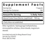 Allergy Research Group Adrenal Cortex Natural Glandular - 100 capsules