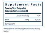 Vital Nutrients Biotin 10mg - 120 Capsules