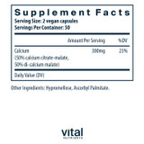 Vital Nutrients Calcium (citrate/malate) 150mg - 100 Capsules