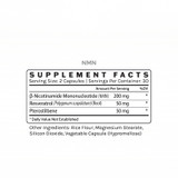 InfiniWell NMN supplement facts panel