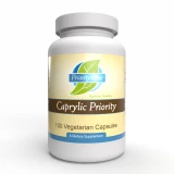 Priority One Caprylic/Priority 100 vegetarian capsules bottle front label