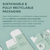 Marini SkinSolutions boxes, sustainable and fully recyclable packaging text