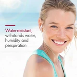 Smiling model with EltaMD UV Physical water-resistant text