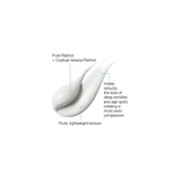 Redermic R retinol cream texture swatch with pure and gradual release retinol callouts