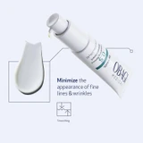 Obagi Retinol 0.5 tube with cream texture swatch and minimize fine lines callout