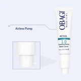 Obagi Retinol 1.0 airless pump tube with pump close-up