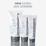 Dermalogica Active Moist shown in 3 tube sizes with jumbo size banner