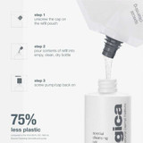 Dermalogica Special Cleansing Gel refill pouch how-to steps infographic