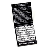 The BrowGal Tweezer Sharpeners pack of 12 with sharpening tips printed on the sleeve
