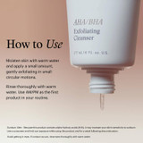AHA/BHA Exfoliating Cleanser how to use: moisten skin, massage, rinse