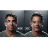 Before and after hair styling photos of a man