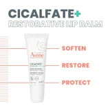 Lip balm tube with soften, restore and protect callouts