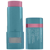 Sunforgettable Color Balm SPF 50 stick and cap, lilac violet shade