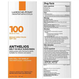 Anthelios Melt-In Milk SPF 100 tube front and drug facts panel