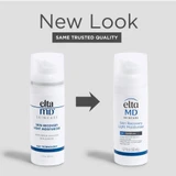 Old and new EltaMD Skin Recovery Light Moisturizer bottles, new look text