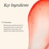 SkinMedica TNS Recovery Complex key ingredient exosomes graphic with serum texture