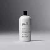 Shower gel bottle on a gray background