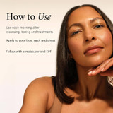Woman with how to use instructions for morning application