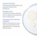 Acne Gel ingredients: 2% salicylic acid, mandelic acid, hexylresorcinol
