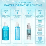 Four-step Water Drench routine with cleanser, mist, serum and moisturizer