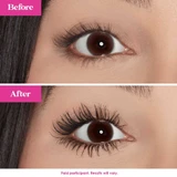 Before and after lashes with GrandeDRAMA mascara