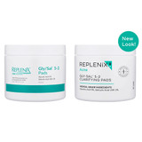 Old and new Replenix Gly-Sal 5-2 jar packaging side by side