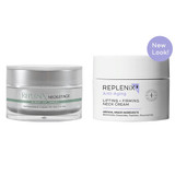 Old Neckitage jar beside the new-look neck cream jar