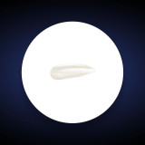 White lip mask swatch on a white circle