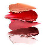 Smears of lip balm shades from nude to deep red