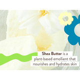 White flowers with a shea butter ingredient callout