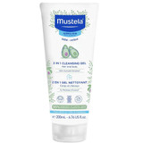 Mustela 2 in 1 Cleansing Gel hair and body 200 mL (6.76 fl oz) tube