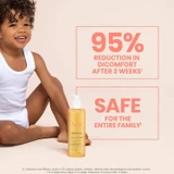 Toddler sitting beside the bottle with survey results