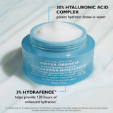Open Water Drench jar with hyaluronic acid and Hydrafence callouts