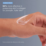 Clinical proof graphic with serum on the back of a hand, alternate version